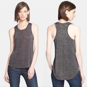 Rag & Bone Racerback Tank Gray Shiny Sheer S